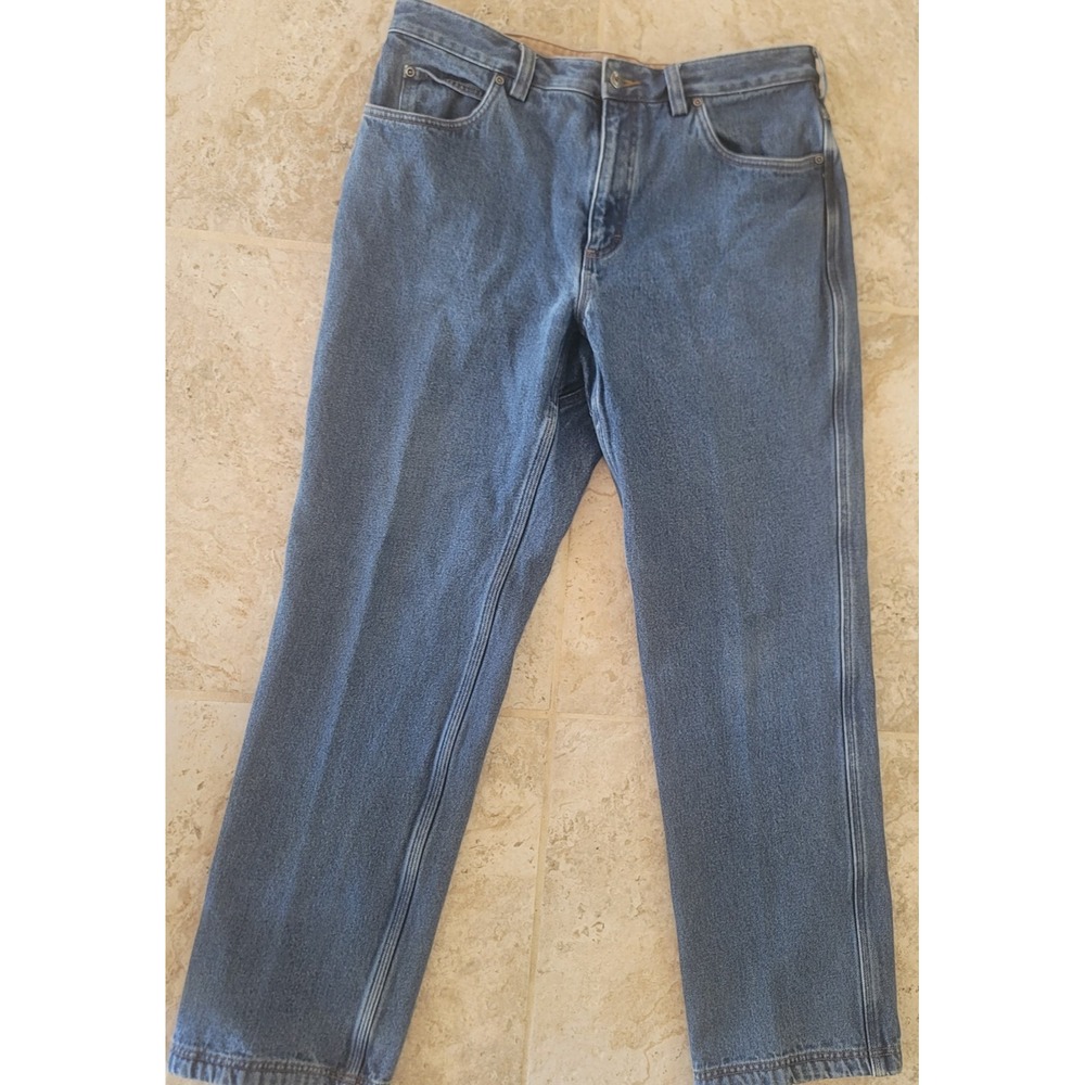 Duluth Trading Co Flannel Lined Jeans Mens 36x32 Blue Denim Relaxed Fit Workwear